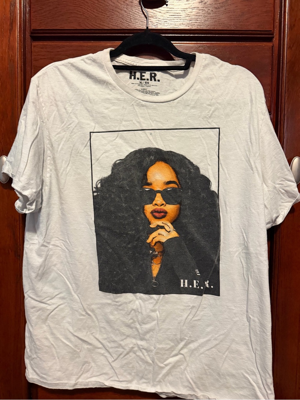 Women's White Graphic Tee - Portrait Print